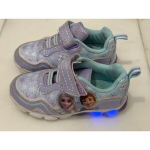 Disney Frozen Elsa Anna Light Up Toddler Girls Sneakers Shoes US 10